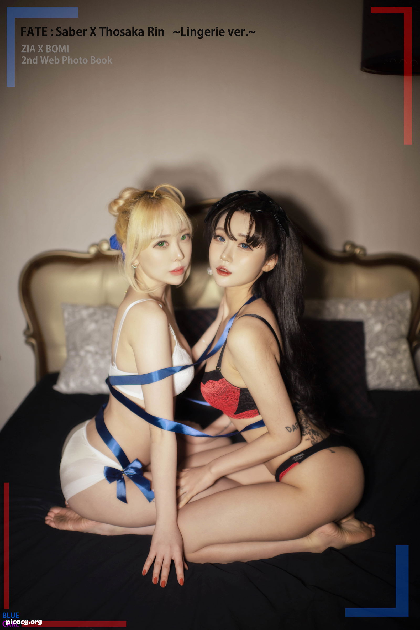 SonSon(손손) NO.047 BLUECAKE &Bomi (보미) Fate Saber x Thosaka Rin Lingerie ver [128P 1.65GB] - 在线看可下载原图